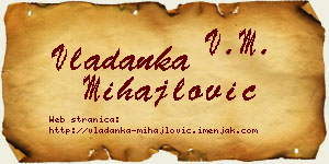 Vladanka Mihajlović vizit kartica